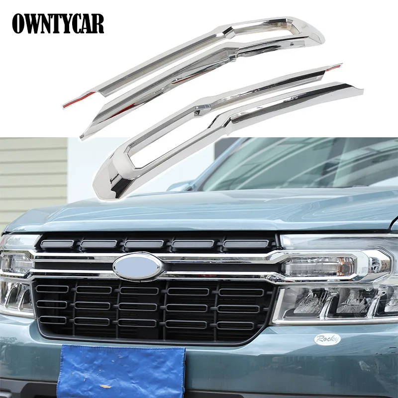 

For Ford Maverick 2022-2025 ABS Carbon Fiber Car Front Bumper Mesh Center Grille Grill Moulding Strips Cover Trim Accessories