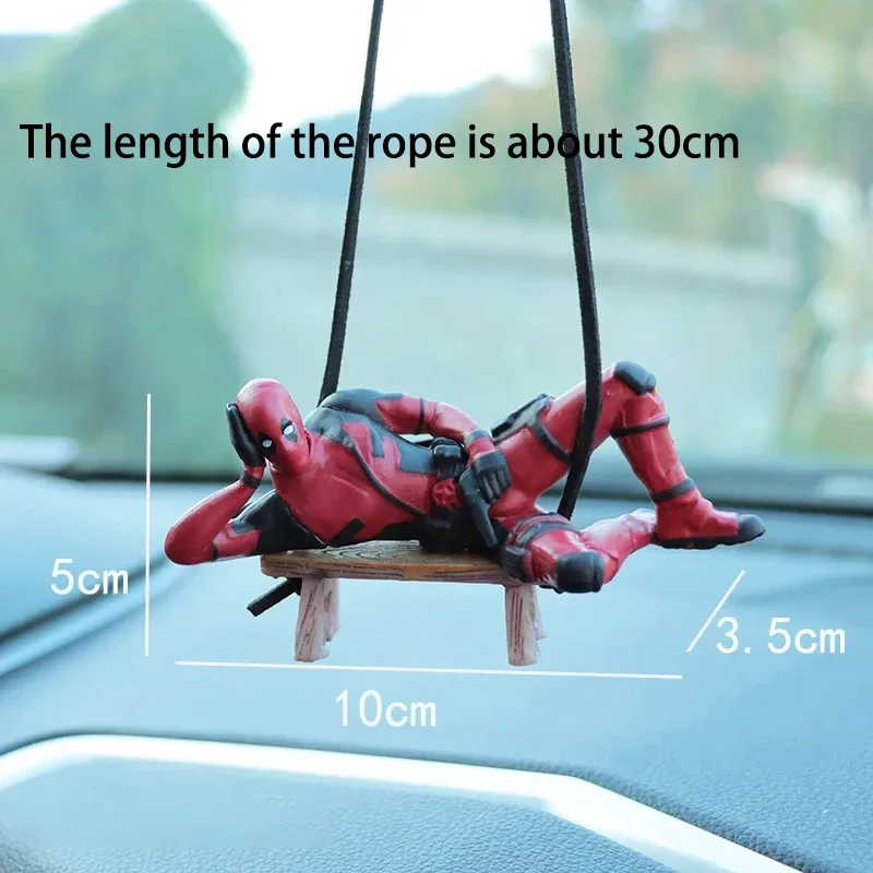 Cartoon Deadpool Car Pendant Rearview Mirror Pendant Interior Accessories Mini Model Toys Action Figures InteriorDecorationModel image 5