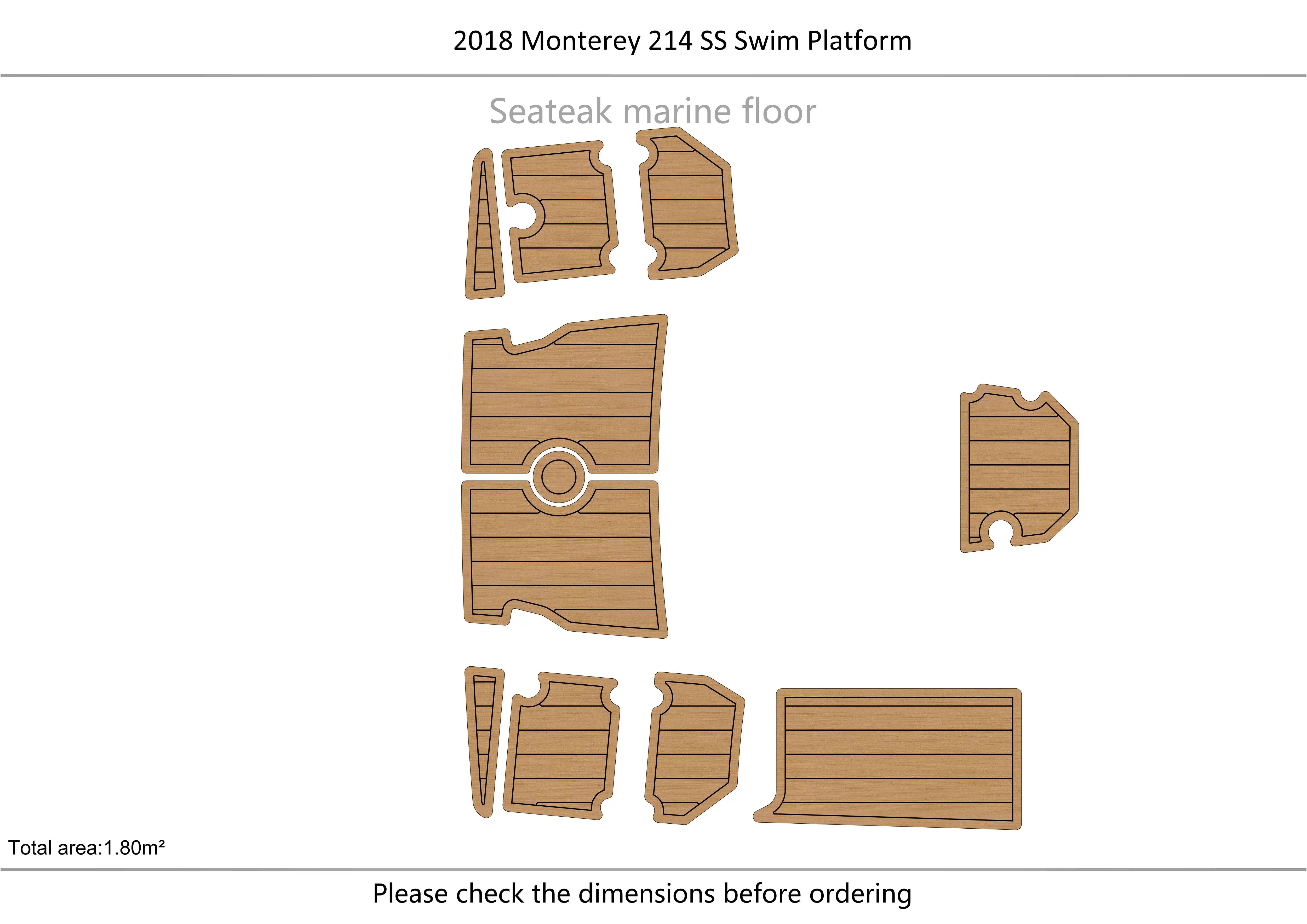 

2018 Monterey 214 SS Swim Platform 1/4" 6mm EVA fAUX carpet Water Ski Yacht Fishing Boat Non-slip mat floor