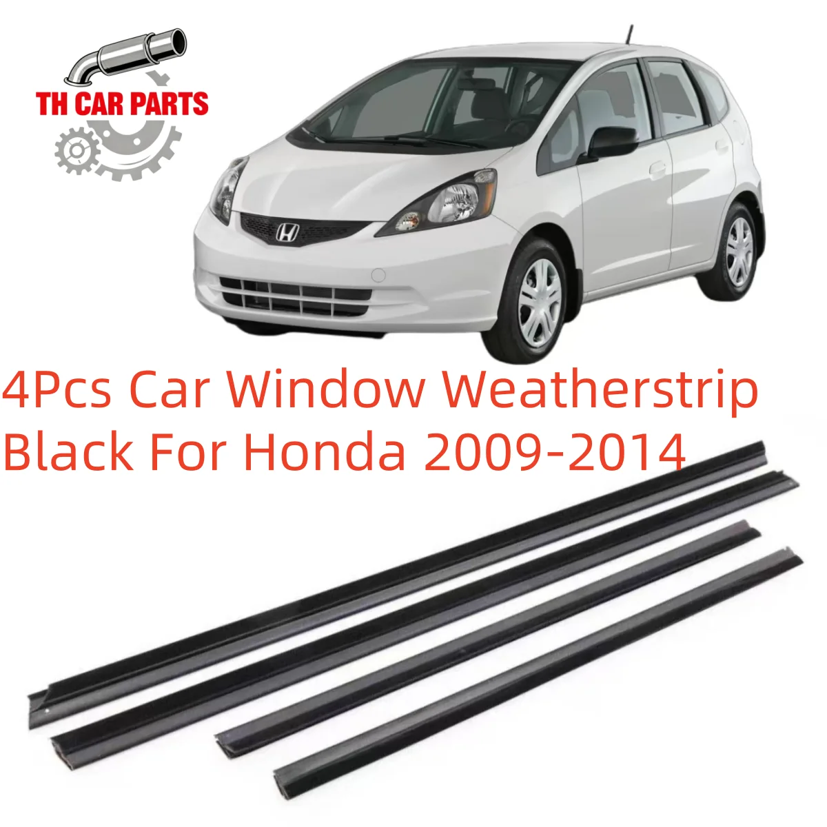 

4 шт. черные уплотнители для окон автомобиля Honda Fit 2009-2014, молдинги для окон, декоративные накладки