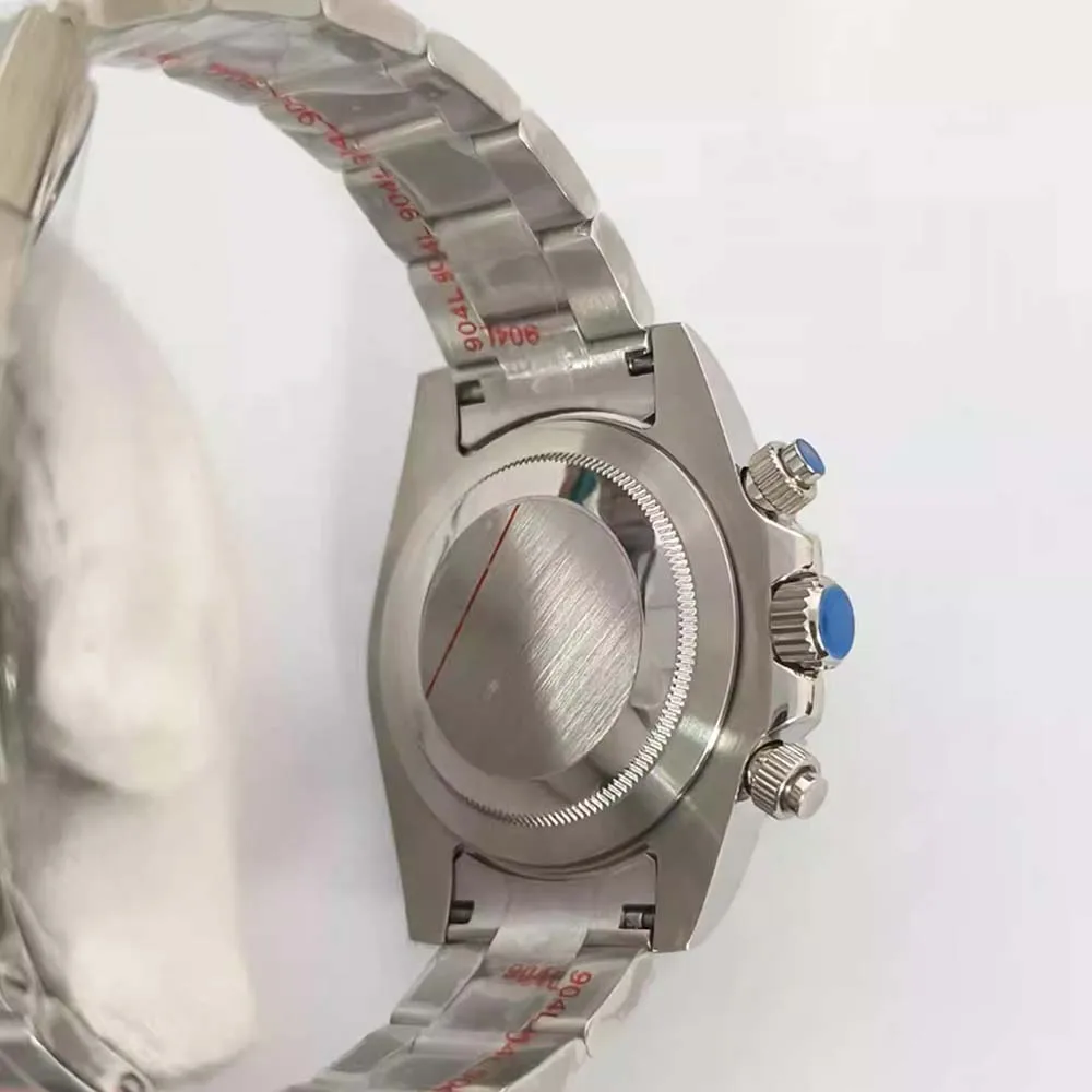 طقم ساعة كرونوغراف من الفولاذ المقاوم للصدأ 40 ملم، سوار ساعة من زجاج الياقوت VK63، لحركة كوارتز VK63 #2