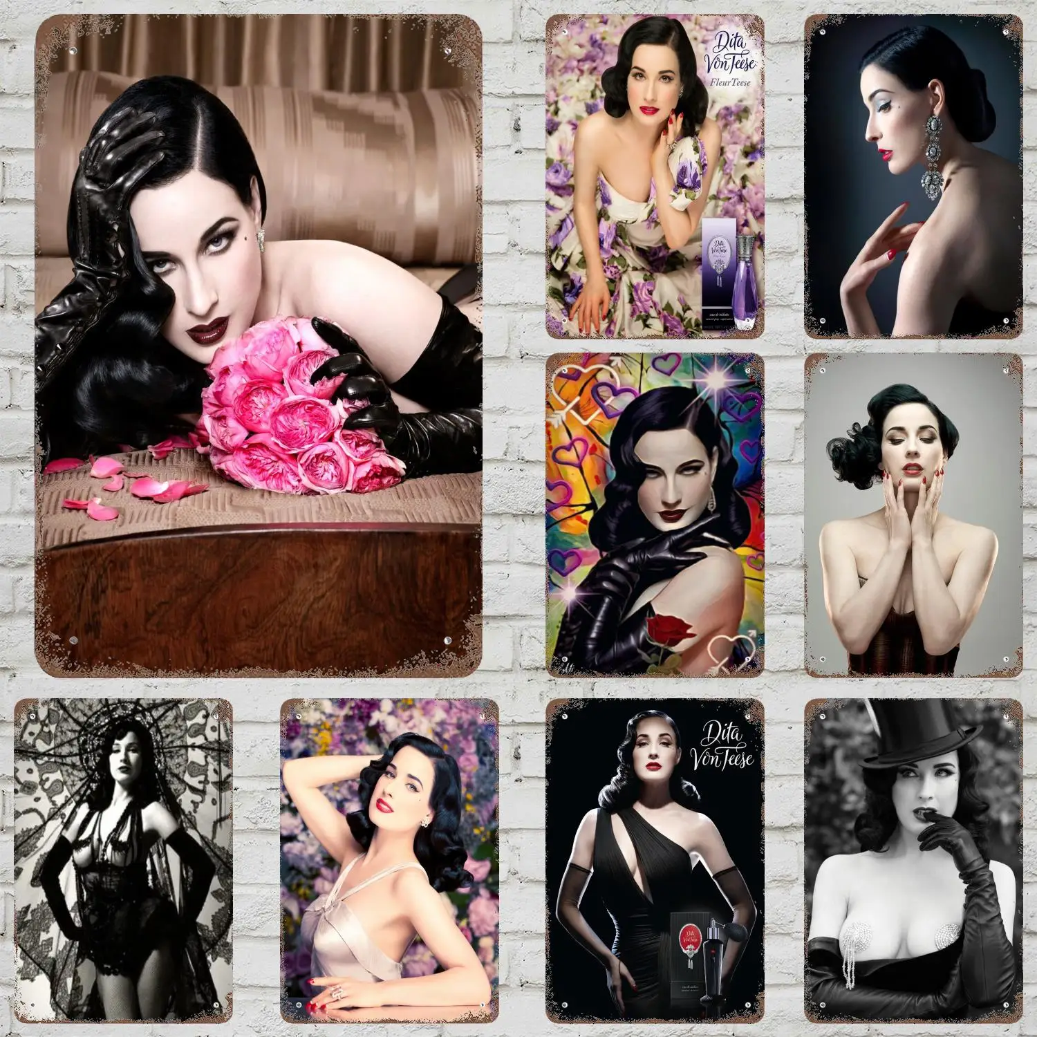 Dita von-Póster decorativo de artista teese, letrero de estaño Vintage, placa decorativa de Metal para Pub, Bar, hombre, cueva, Club, decoración de pared