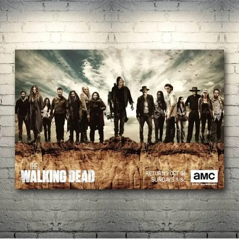 The Walking Dead TV Show Art Canvas Poster, Featuring Seasons 1-10, Rick, Negan, Ideal for Living Room Decor, Home Wall Picture