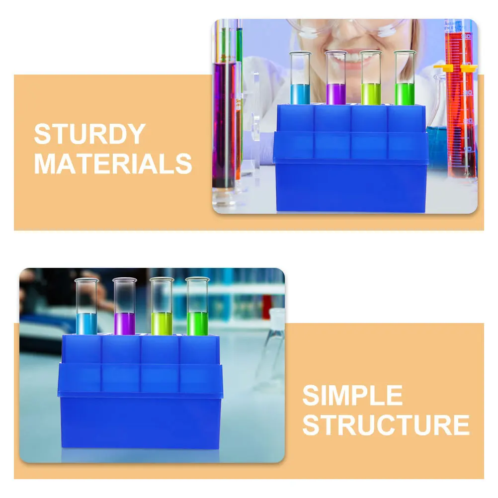 

2Pcs Durable Test Tube Holders Reusable Storage Box for Lab and Research Facilities Test Tubes Box Tubes Boxes