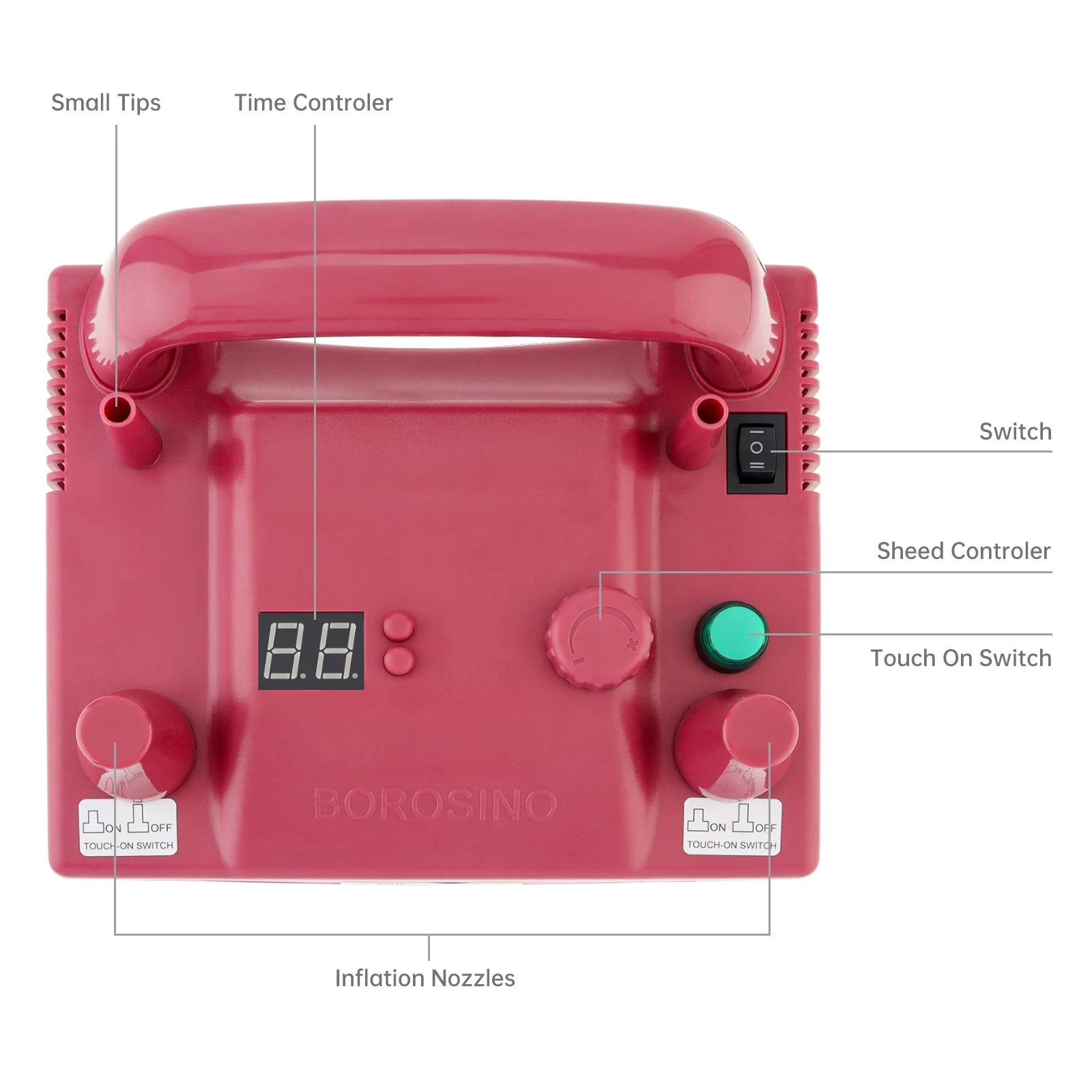 Boosino-電気および多機能バルーンポンプ,500w/600w/800w b362p b252タイマー,多機能,スポンジノズル付き