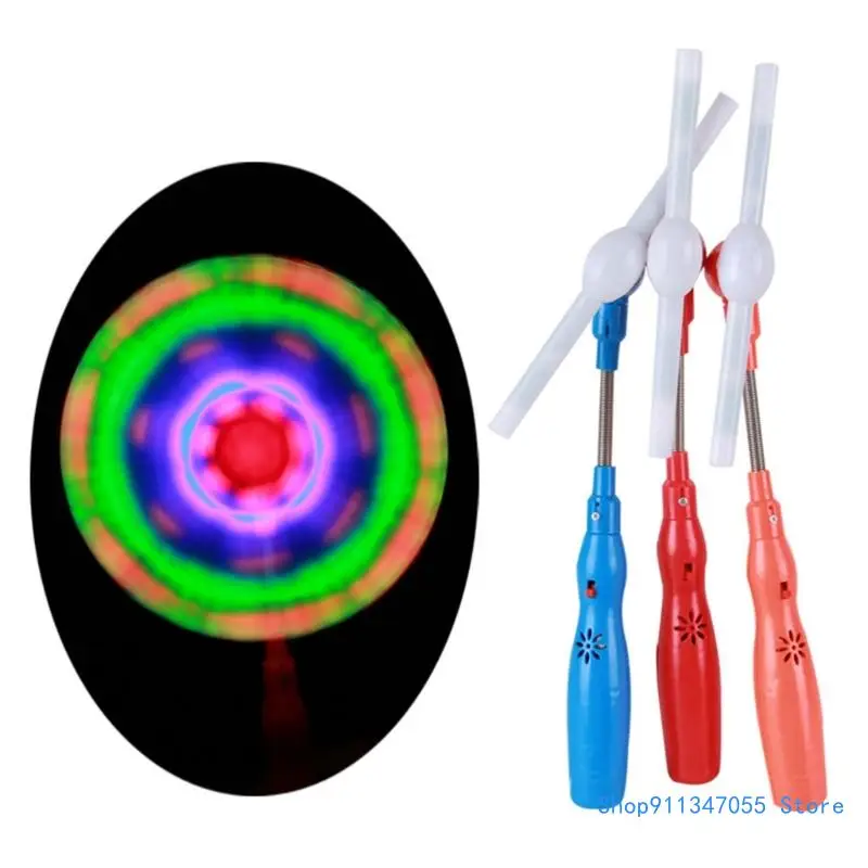 LED Windmill Spinner Light Up Spinning Wand Toy for Kid 10in Spin Toy with Music Drop shipping