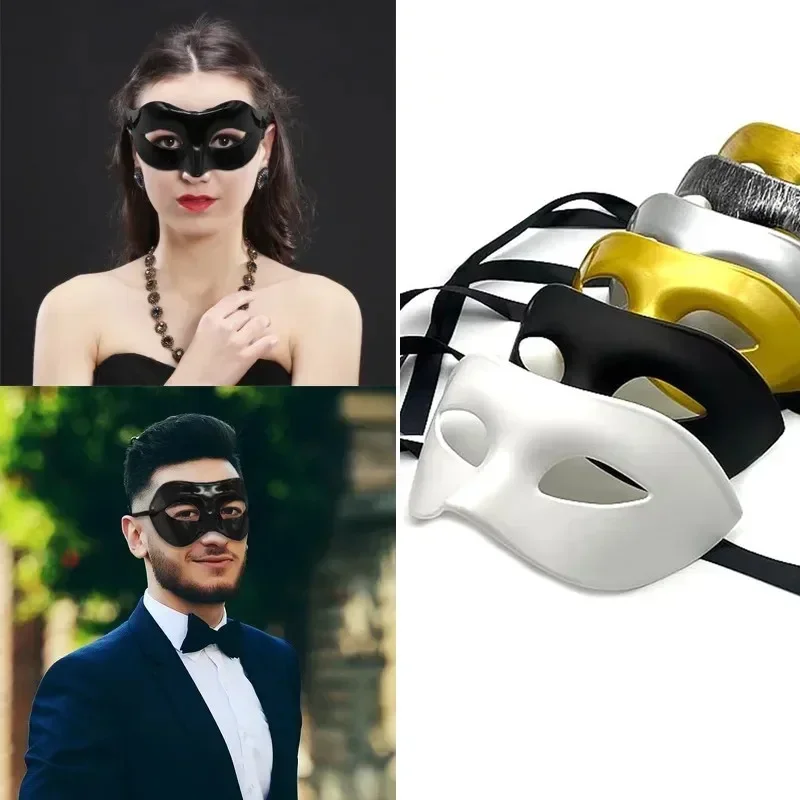 Topeng Masquerade Topeng wajah topeng pasangan Venetian kostum Cosplay panggung karnaval Halloween pesta Prom hiasan kepala topeng mata lucu