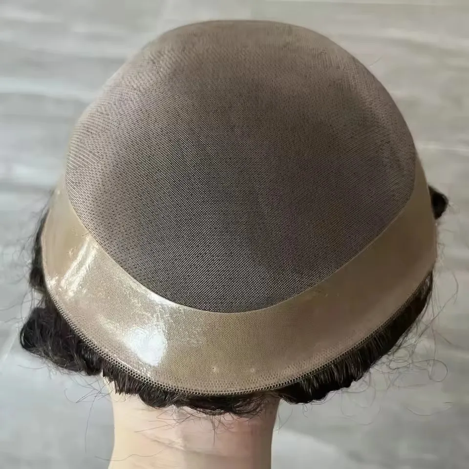 8 مللي متر 10 مللي متر 12 مللي متر عميق مجعد شقراء أسود الرجال الباروكات 100% شعر الإنسان غير مرئية الجلد Pu و أحادية الدانتيل الذكور الشعر المستعار استبدال الاصطناعية #6