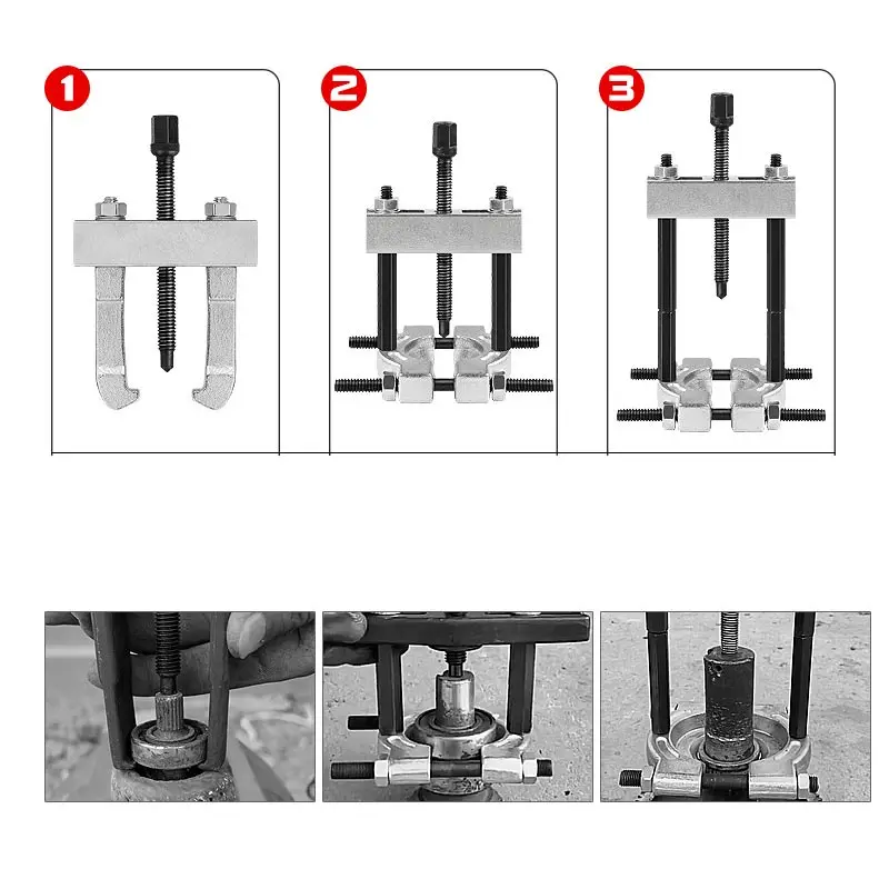 9Pcs Bearing Puller Set Heavy Duty Steel Pinion Wheel Bearing Separator Kit With Jaws Pinion Wheel Hub Axle Puller Extractor