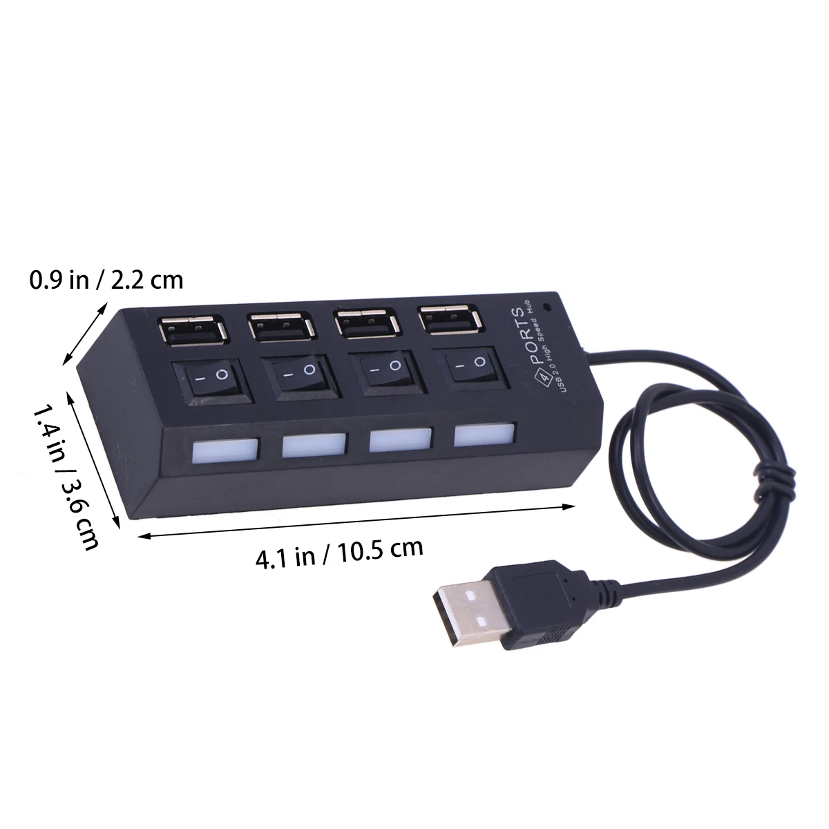 

4-портовый концентратор USB 2.0, высокоскоростной разветвитель расширения данных, компактный индикатор, совместимый с ноутбуком Windows 95–10