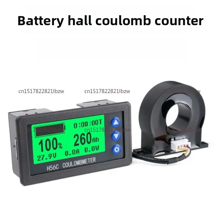 H56C DC 9-100V 200A battery monitor Hall coulomb meter lithium lead-acid battery capacity LCD display