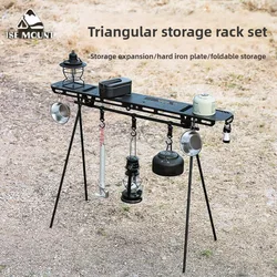 ISE MOUNT Foldable Camping Tripod Top Plate High Strength Camping Hanging Rack Top Plate with Holes for BBQ Picnic Hiking
