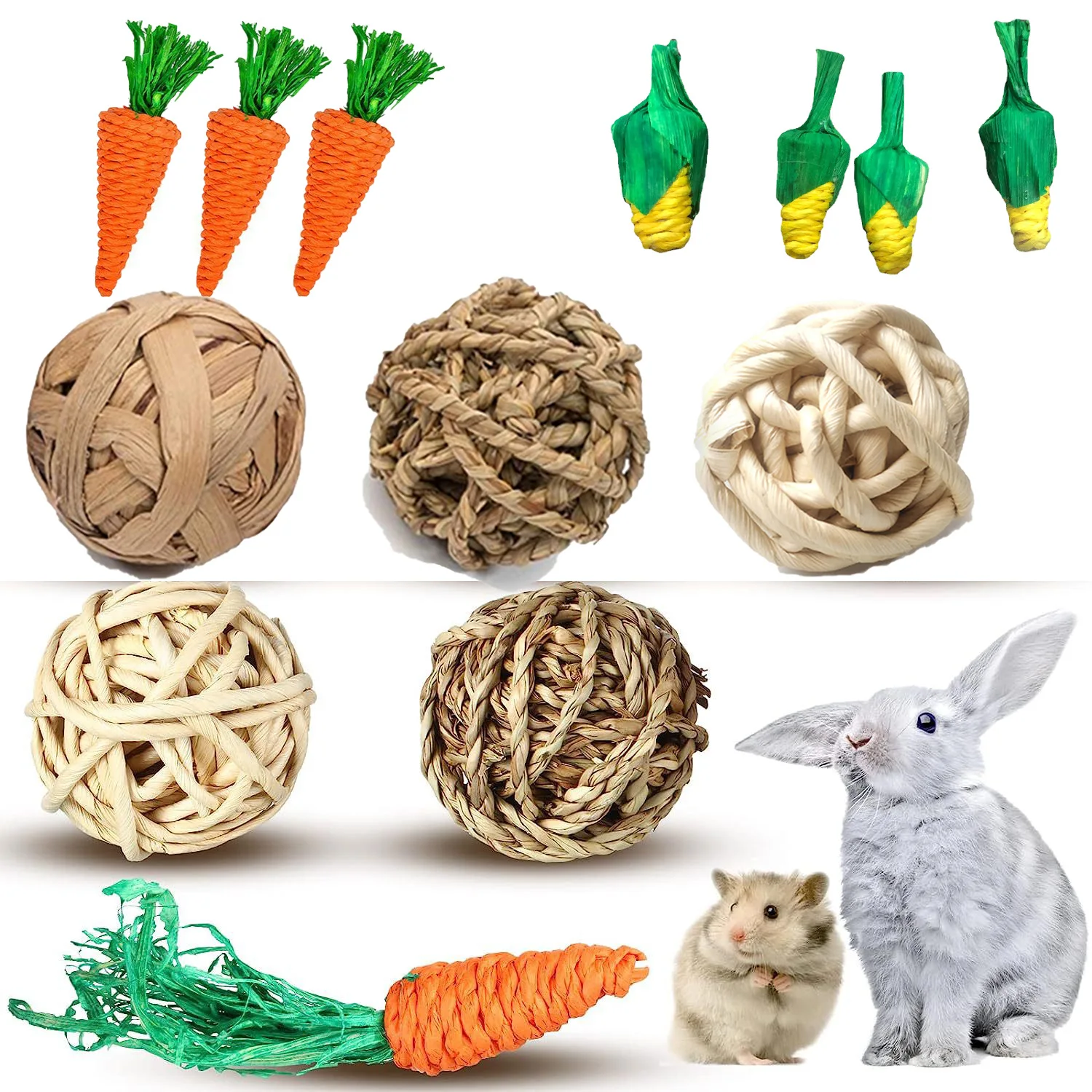 1 piece of pet grass ball, rabbit, Dutch pig, dragon cat, hamster, rabbit and rabbit supplies, grinding teeth to relieve boredom