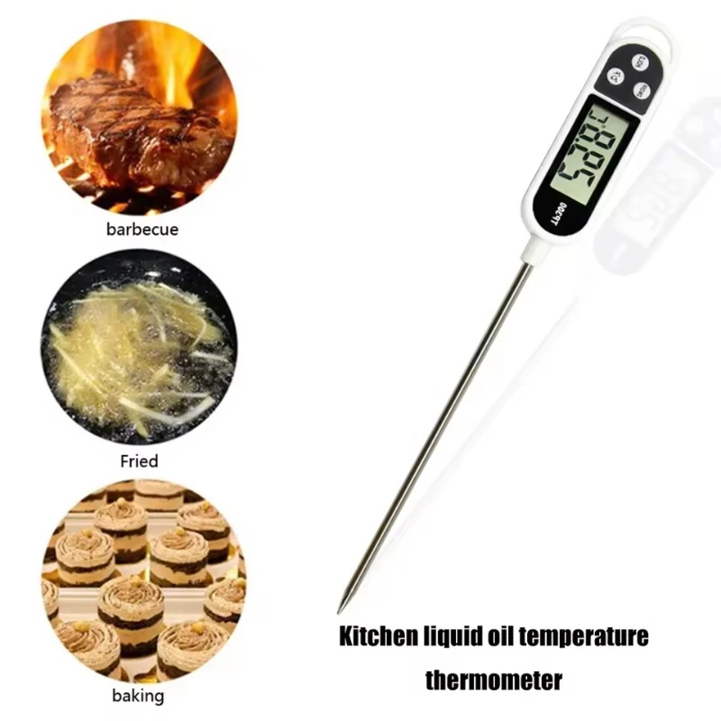 

Stainless Steel Probe Food Thermometer TP300 Digital Pen-Type Thermometer for Kitchen | Instant Read Meat, Milk Oil Thermometer