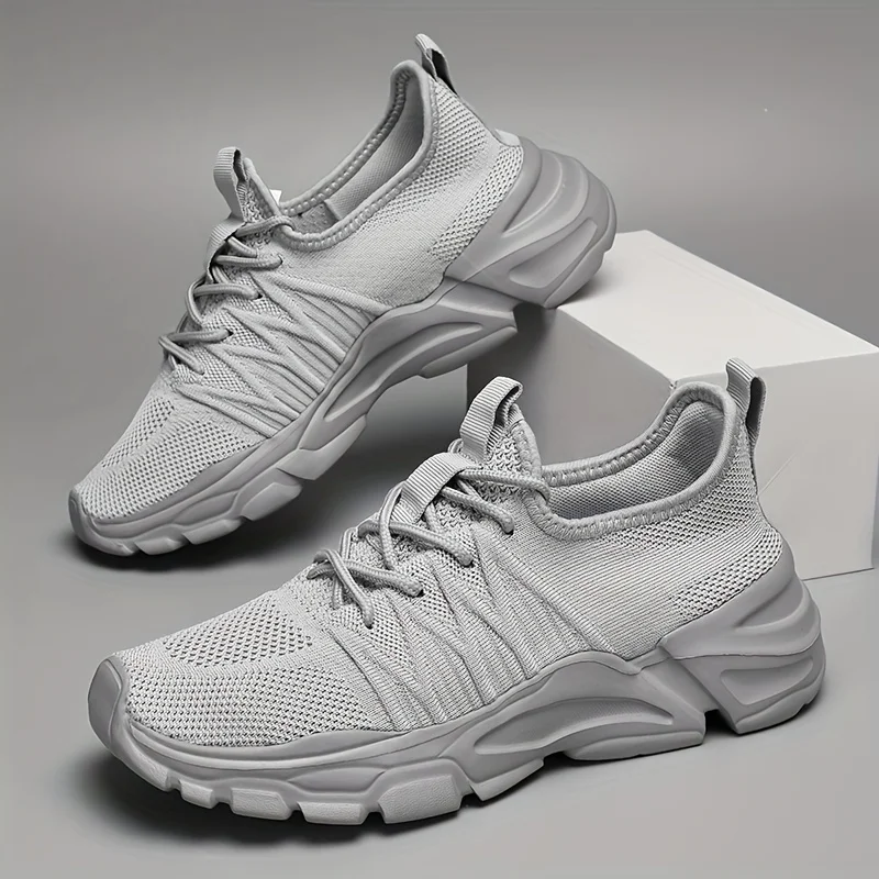 男性ファッションスポーツシューズ軽量メッシュスニーカーランニ - Shock Absorbing Gym Trainers のレビューと価格
