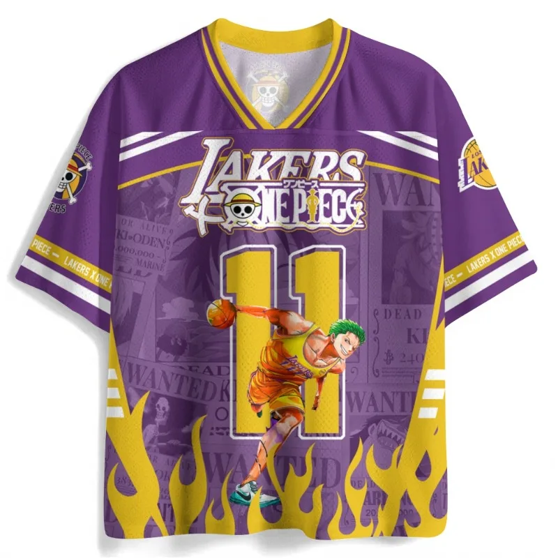 2026 _ New Style _ Fashion _ One Piece Anime _ Fun Jerseys _ Luffy _ Campus Style Short Sleeves _ Sports Style Mesh Fabric