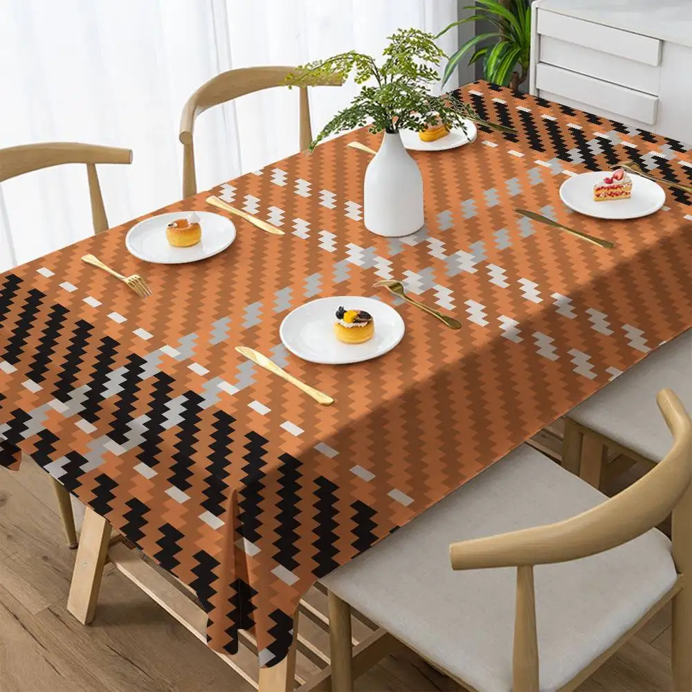 タータンチェック柄の夏用長方形テーブルクロス-芝生のパーティー、バーベキュー、屋外での食事に最適な通気性のある素材