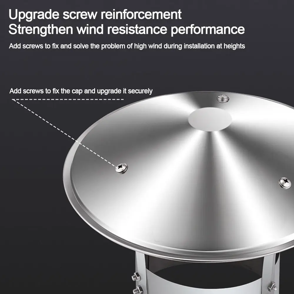 

75-160mm Ventilated Rain Cap Stainless Steel Exterior Wall Air Outlet Rain Pipe Cap Stove Pipe Protector Cover