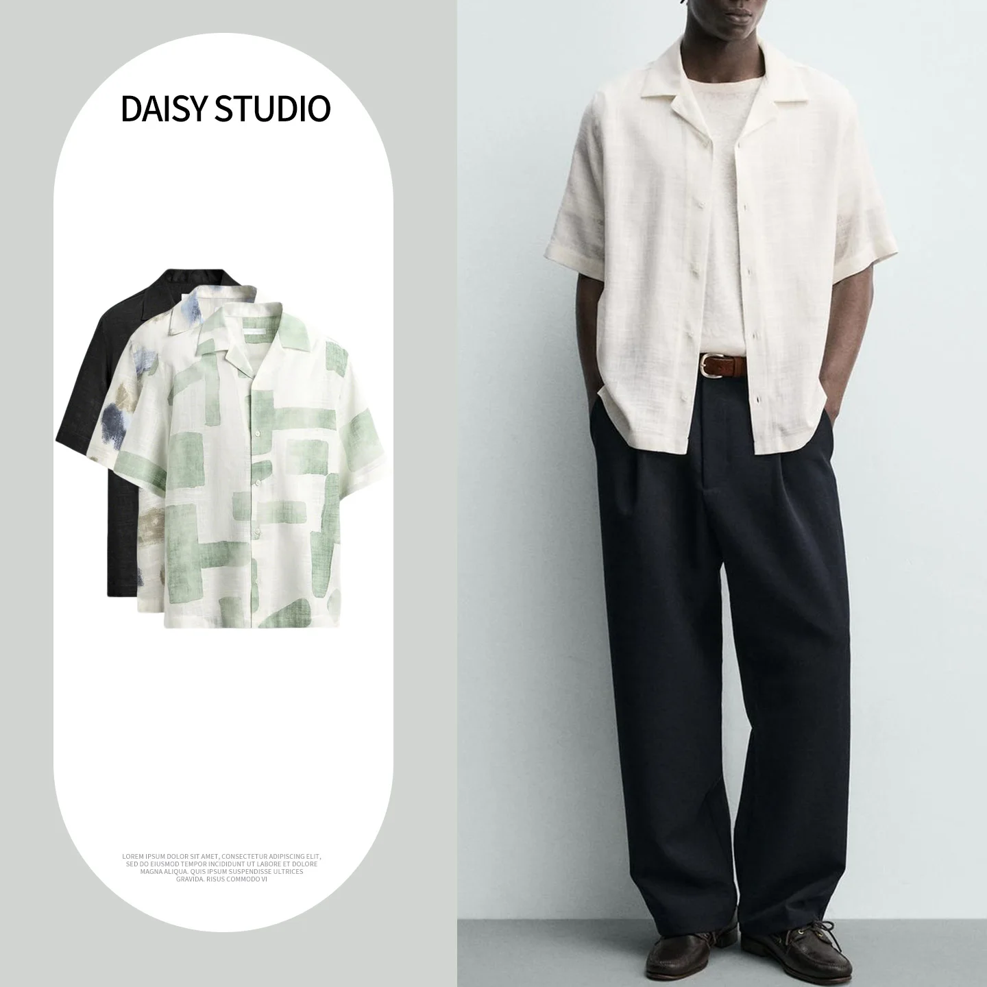 

Loose Fit Bowling Shirt Men's Summer New Arrival Abstract Print Short Sleeve Casual Style Polyester Fiber Breathable Skin-Fri...