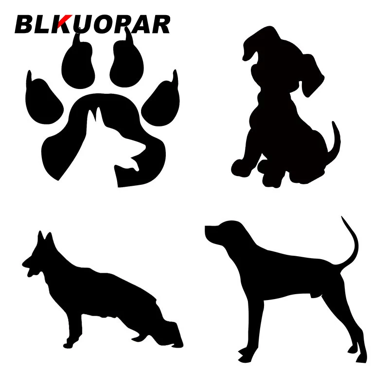 

BLKUOPAR for Dog Silhouette Car Stickers Vinyl Fashionable Decals Scratch-Proof Creative Helmet Caravan Decor Car Styling