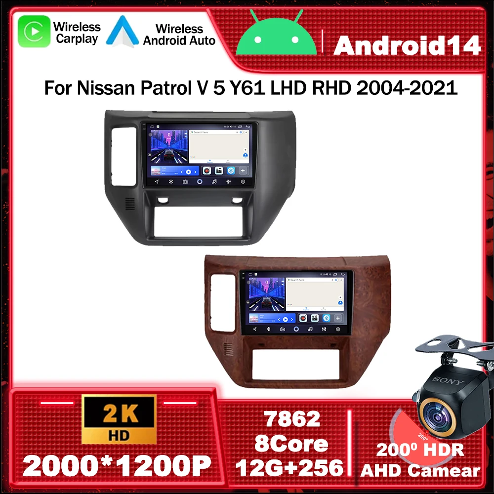 

Android 14 Car Radio For Nissan Patrol V5 61 LHD RHD 2004-2021 Multimedia Video Player Navigation 5G WIFI Incell HDR Screen BT