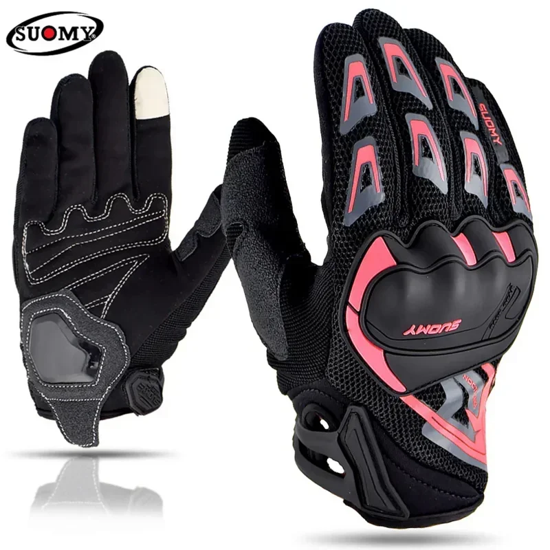 

SUOMY Lady Summer Motorcycle Riding Gloves Women Teens Girls Full Finger Motor Racing Touch Screen Motocross Glove Female luvas