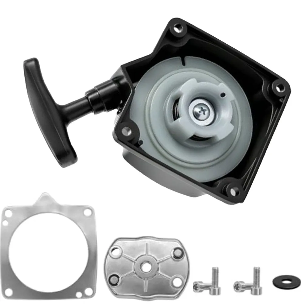 Recoil Starter And Drive Plate Replacement With Mounting Screws For 43cc-52cc Brushcutters Trimmers Hedge Trimmers Garden Tools