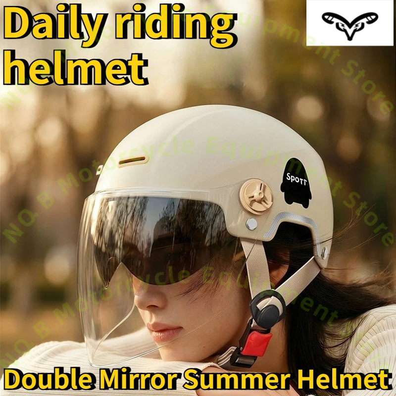 

Summer Breathable Half Face Helmet CCC Certified Unisex Lightweight Electric Scooter Motorcycle Safety Riding Helmet