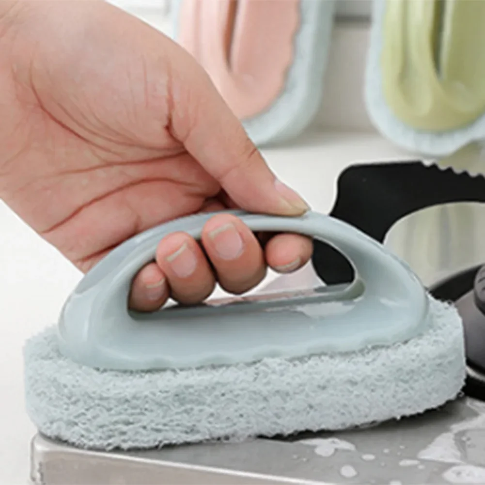 

Kitchen Cleaning Bathroom Toilet Kitchen Glass Wall Cleaning Bath Sponge Brush Handle Bath Bottom Bathtub Ceramic Cleaning Tools