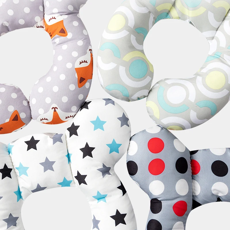 New Cartoon Children's Cotton Soft U-shaped Sleeping Pillows Baby Stroller Children's Pillow Baby Functional Stroller Pillow