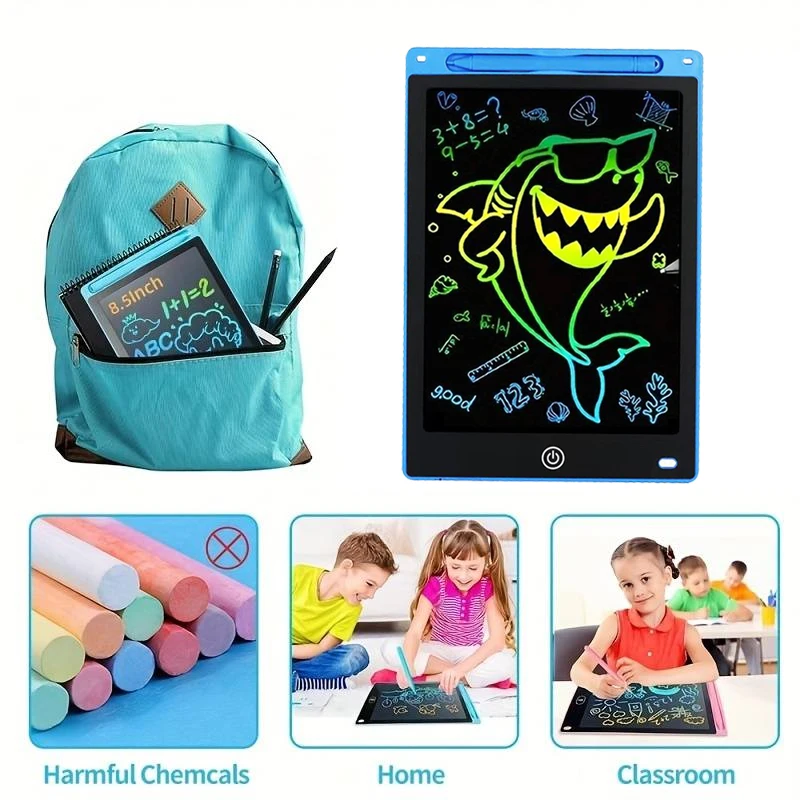 Tablet de desenho lcd de 12 polegadas, tablet de escrita eletrônica, quadro de rabiscos, brinquedos educativos para crianças de 3 a 12 anos, presentes