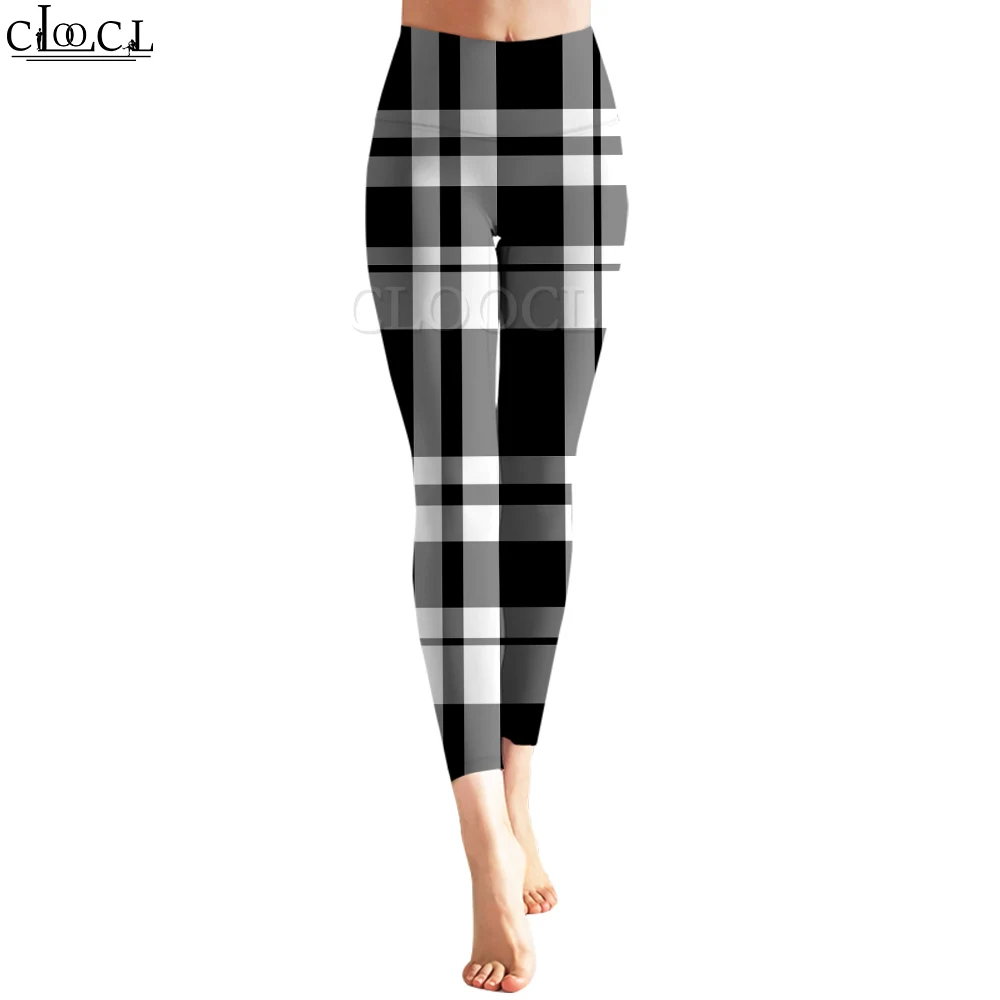 CLOOCL Broek Dameslegging Diamond Lattice Print Trendy Casual Broek Outdoor Jogging Gym Fitness Legging Yogabroek