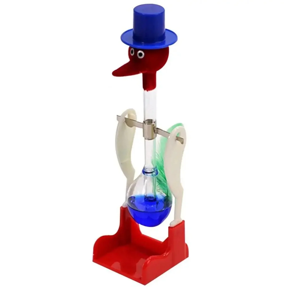 Transparent Drinking Bird with Fluid Perpetual Motion Balance Drink Water Bird Non-Stop Kids Educational Toys,A