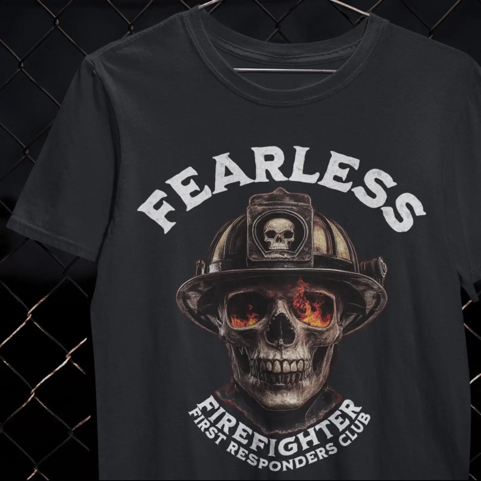 T-shirt de pompier sans peur, style vintage, pour les premiers intervenants, effet délavé, doux, extensible, respirant, graphique légèrement élégant et tendance