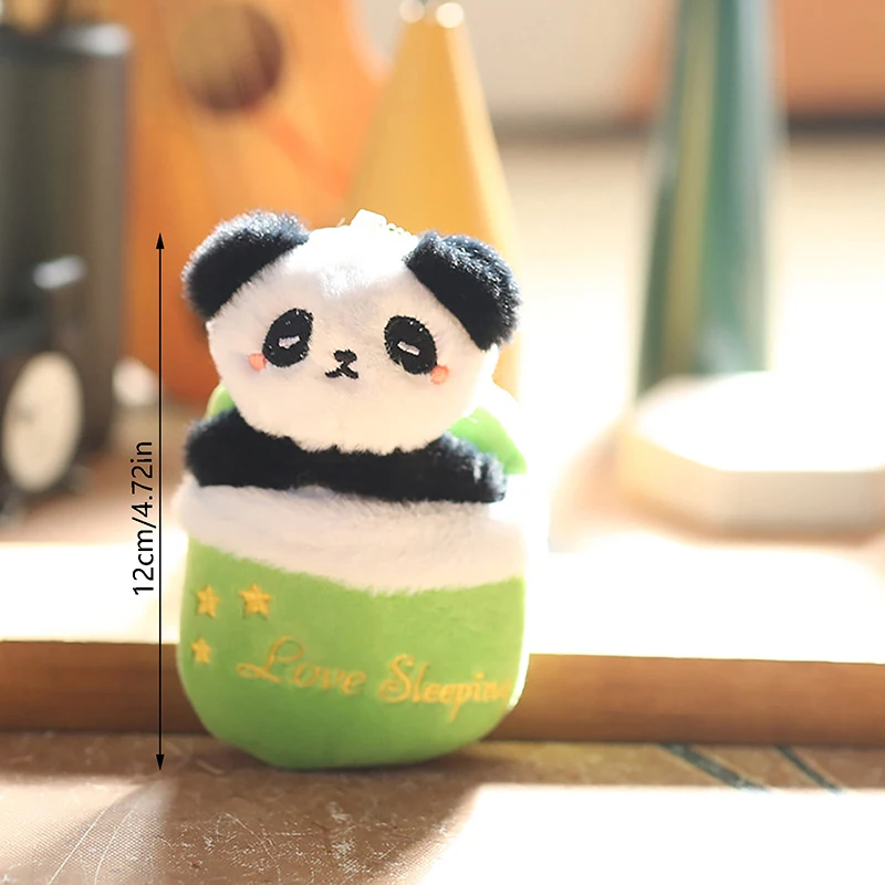 Bezaubernde Kindergeburtstagsgeschenk Panda Plüschpuppe Cartoon Hausschuhe Ragdoll Stofftier Schlüsselanhänger Anhänger Rucksack Hängedekoration