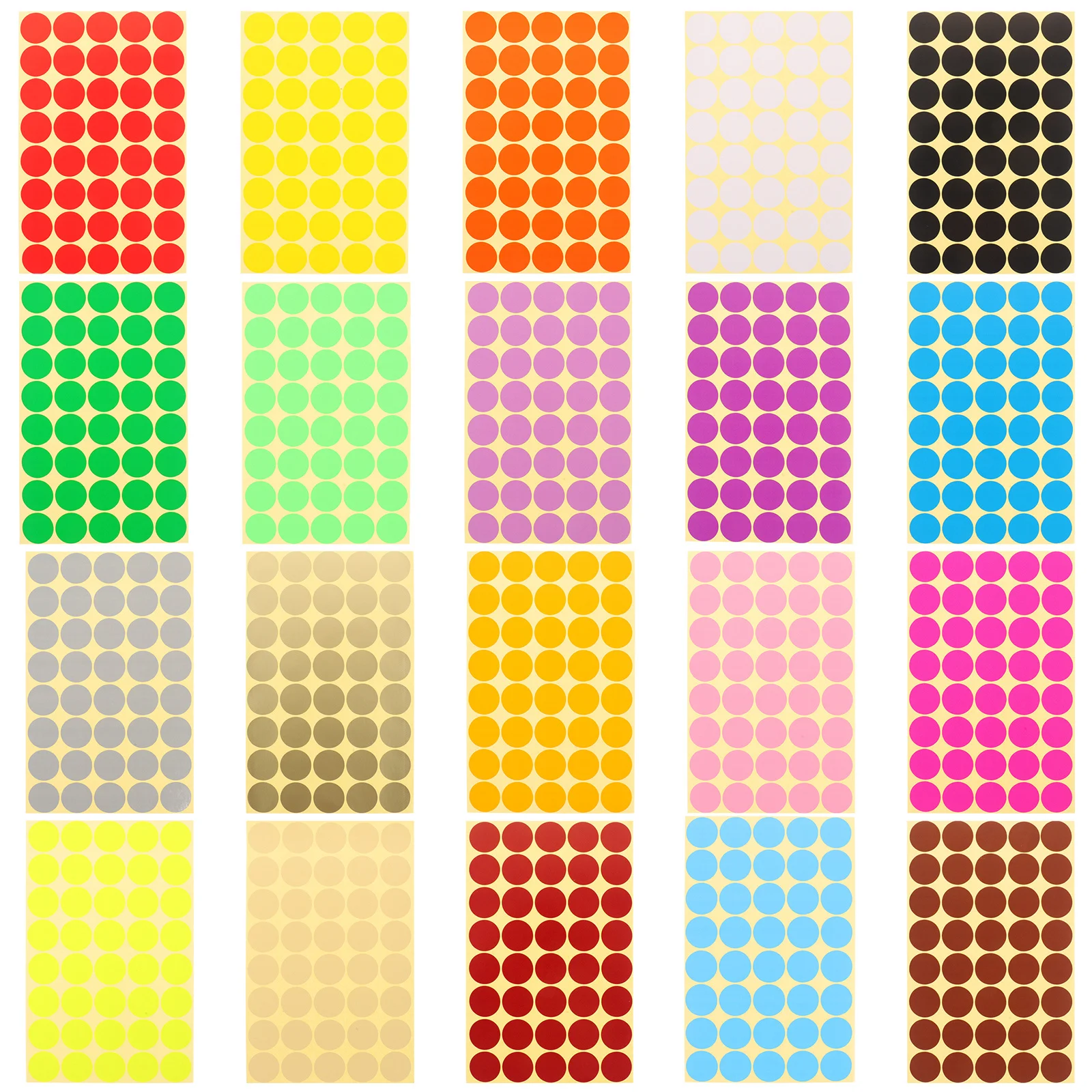20 ورقة ملصقات نقطة ملونة شارات التسمية المستديرة لتنظيم المنزل تخزين المطبخ ملصقات مصنفة ذاتية اللصق #2