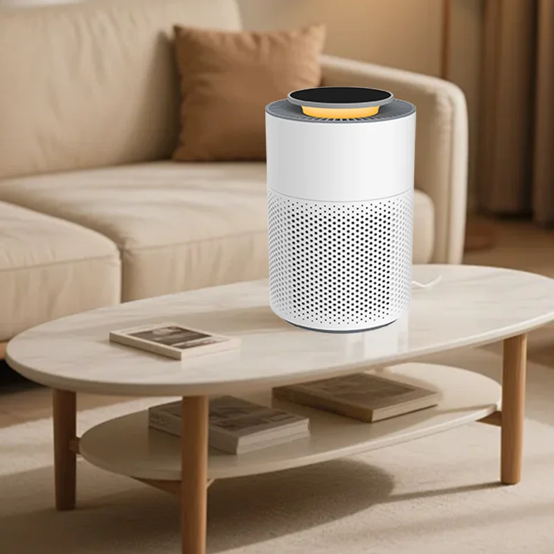 

Low Noise USB Powered Household Hepa 13 Filter Night Light White Desktop Air Purifier for Home Office
