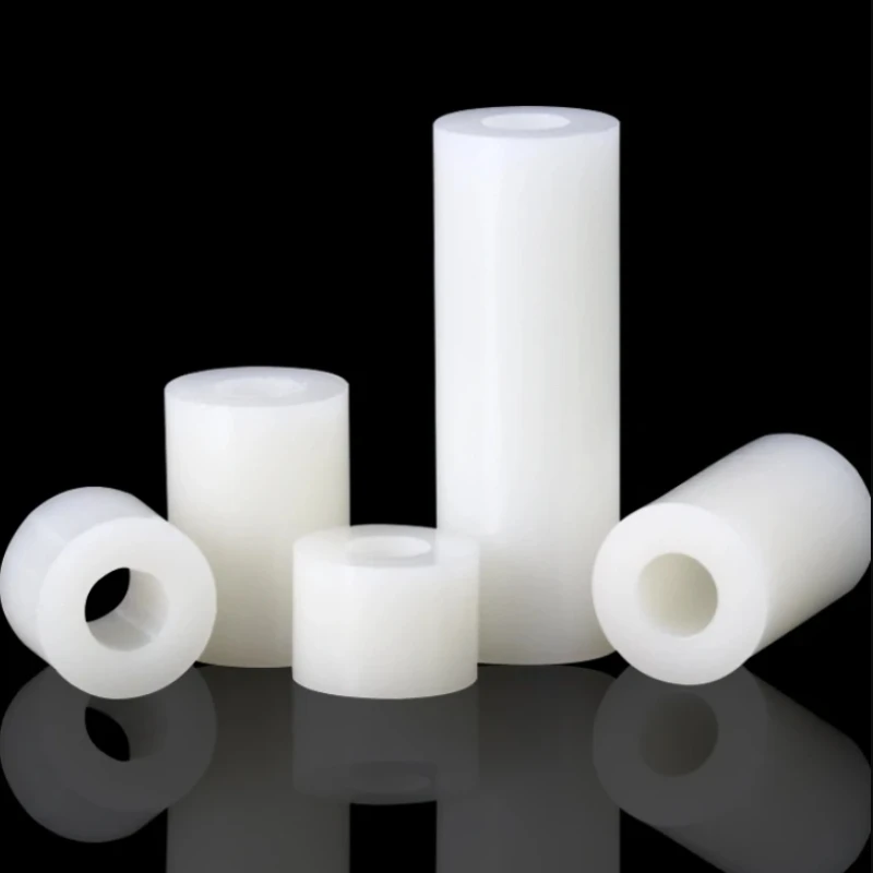 M3 M4 ODxIDxL  White Insulating Column Plastic Gasket Nylon Straight Through Column Sleeve ABS Padded Hole Spacer 100pcs