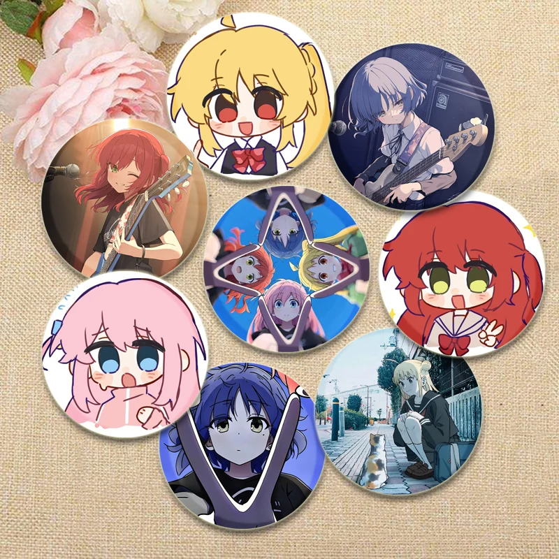 

Anime Bocchi The Rock! Brooches Yamada Ryo Kita Ikuyo Ijichi Nijika Gotoh Hitori Cartoon Badge Backpack Accessories Lapel Pins