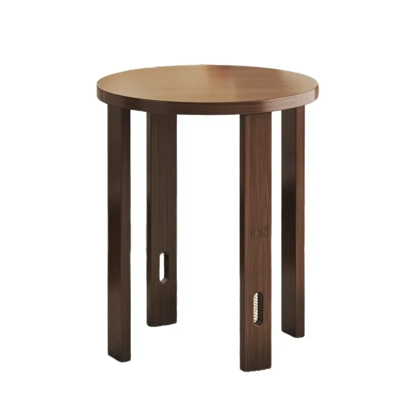 Luxury Solid Wood Round Coffee Table Set 4 Chairs Foldable Removable Rotatable Dining Table Home Furniture