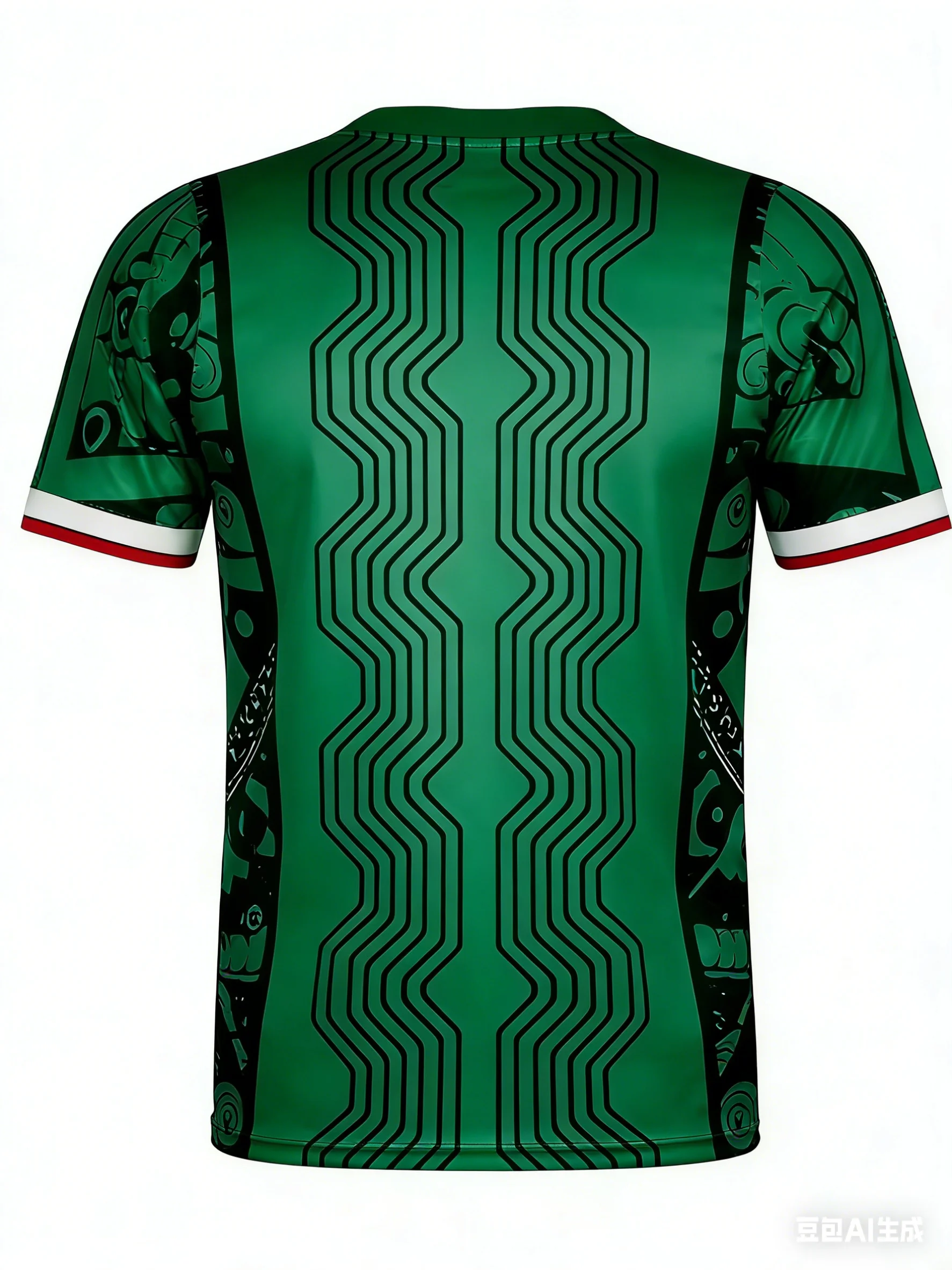Aztec mask men's T-shirt - Mexican football inspired pattern T-shirt - Casual sportswear - Quick-drying and breathable jersey