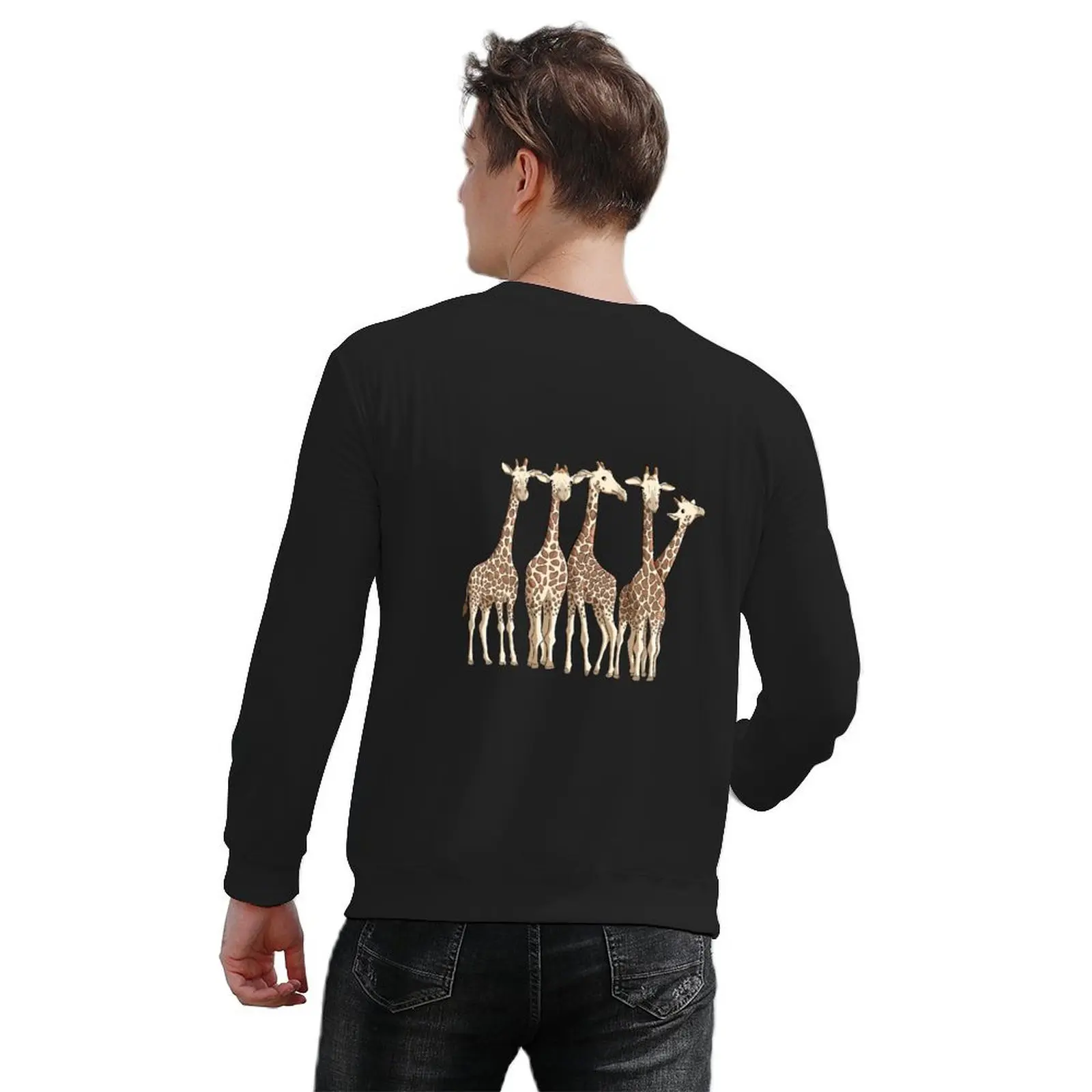 Giraffe Family Pullover blouse clothes for men korean clothes mens clothes aesthetic sweatshirts