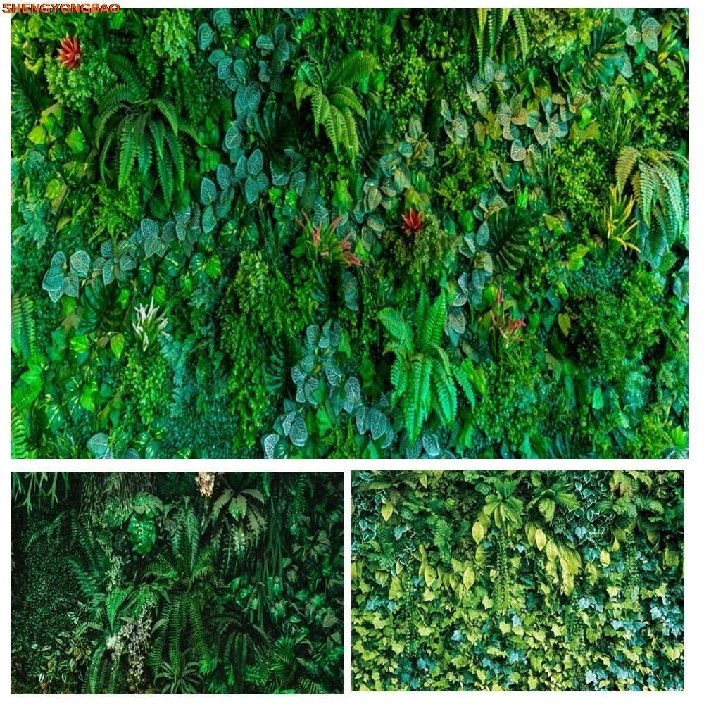 

Green Plants Leaves Backdrop Birthday Party Wedding Bridal Shower Baby Kids Bride Portrait Photography Backrgound Photo Studio