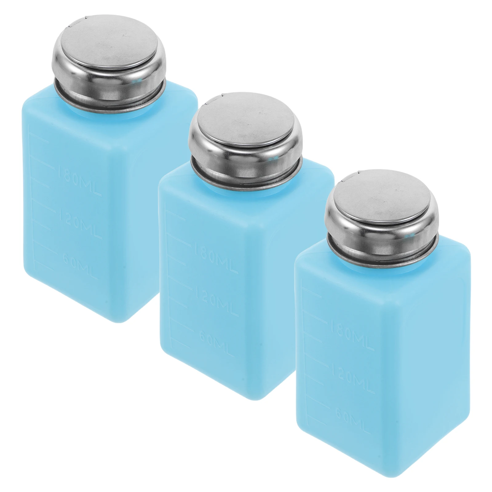 

Anti-static Alcohol Bottle Press down Liquid Pump Sky-blue Stainless Steel Push Dispenser