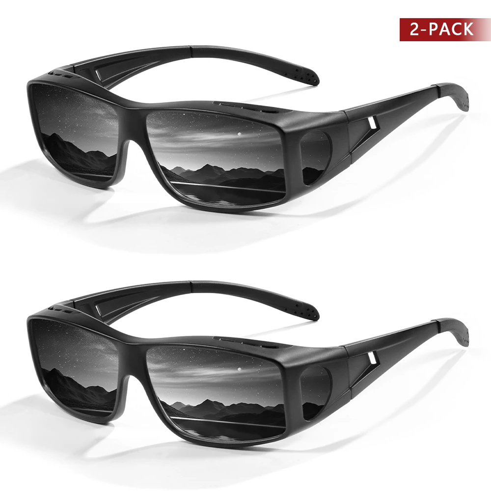 CRIXALIS Polarisierte Nachtfahrbrille für Männer und Frauen Überbrille mit Nachtsicht Anti-Blendschutz Polarisierte Gläser mit UV400-Schutz – Detail 3