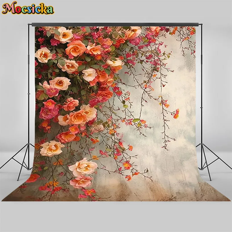 Абстрактное искусство фон для фотосъемки в стиле бохо красочные цветы украшения женский портрет новорожденного фоны студийный реквизит