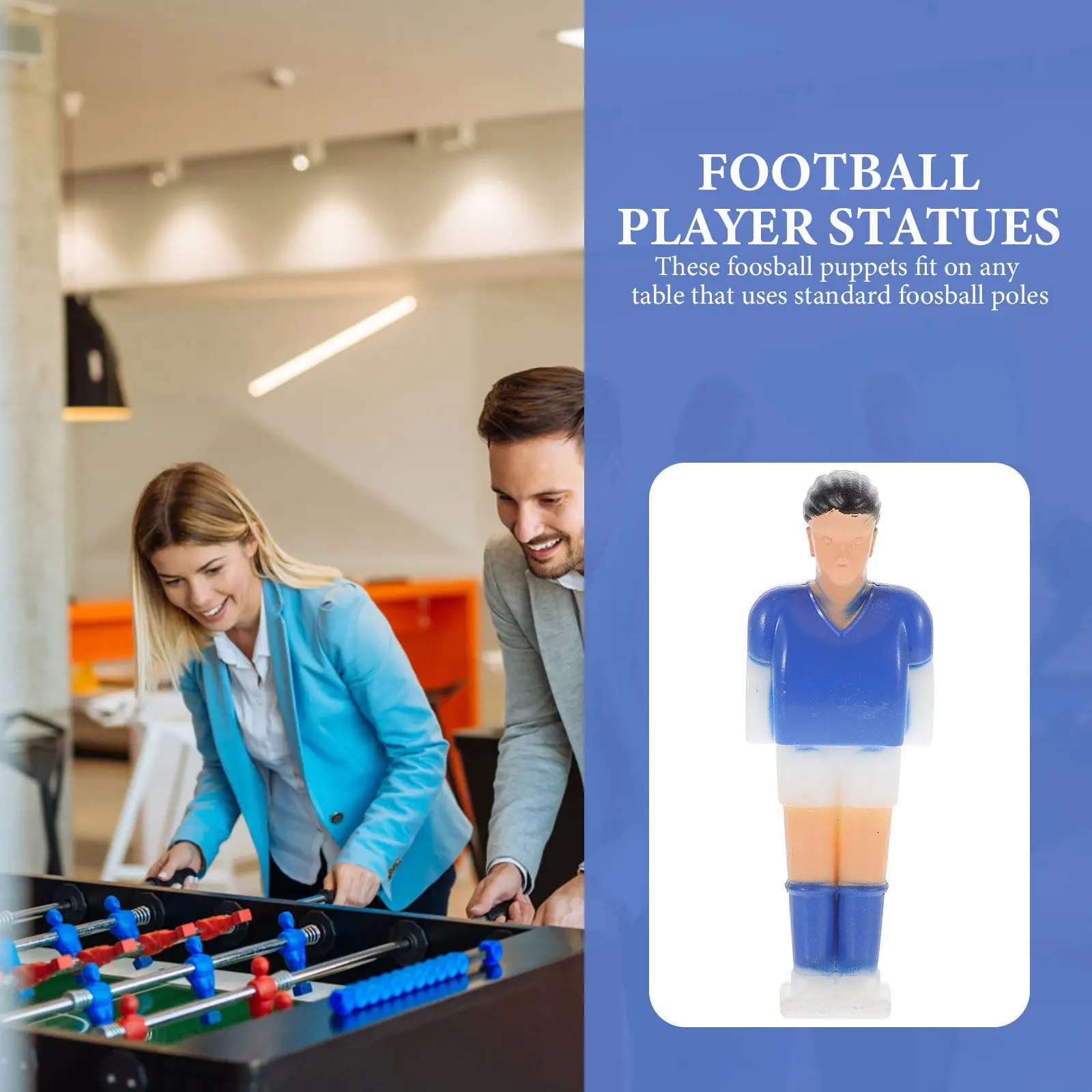 

11Pcs Football Table Accessories Standard Tournament Football Men Plastic Foosball Puppets Bright Colors Replacement