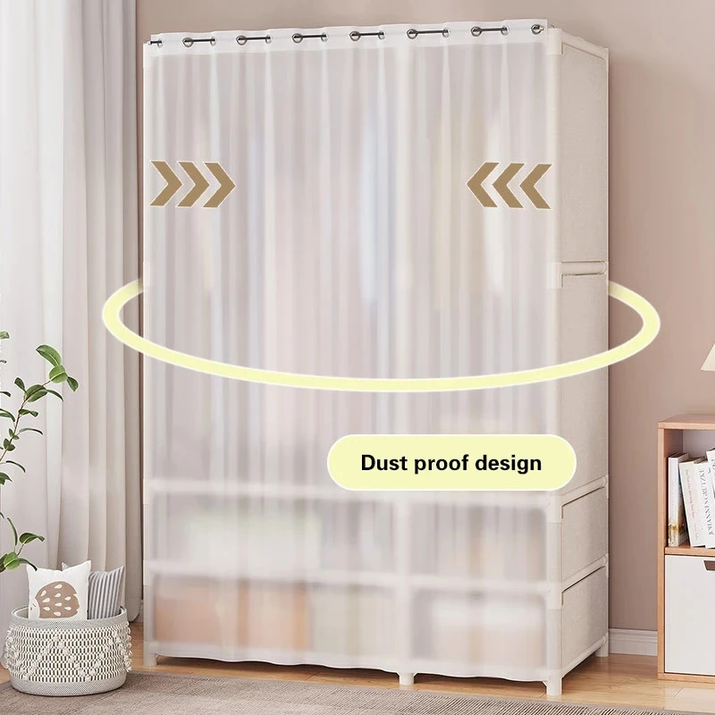 Haushalts garderobe einfache Montage Kleider schrank Schlafzimmer staub dichte Garderobe verdickte Kleidung Lager regal Kleinigkeiten organisieren