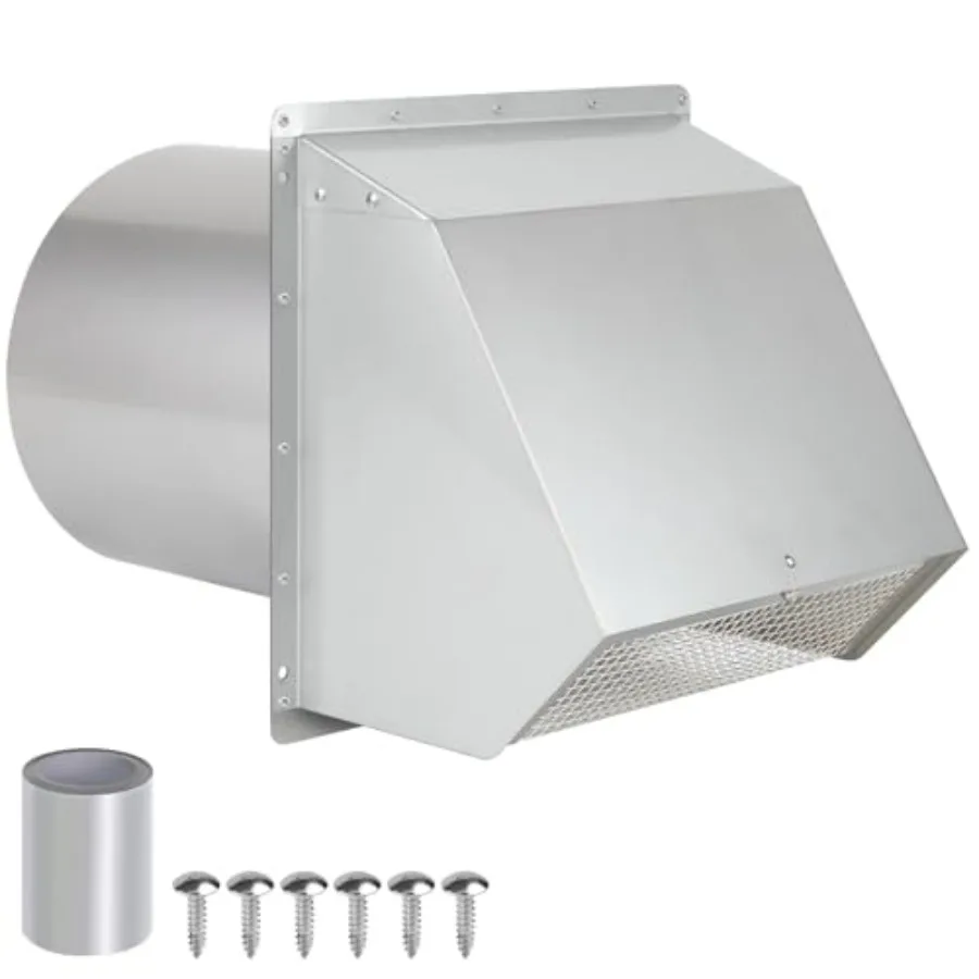 

Wall Vent CoverExterior Wall Vent Hood with Screen and Damper Exhaust Dryer Vent Cover Outside External Extractor Wall Exhaust