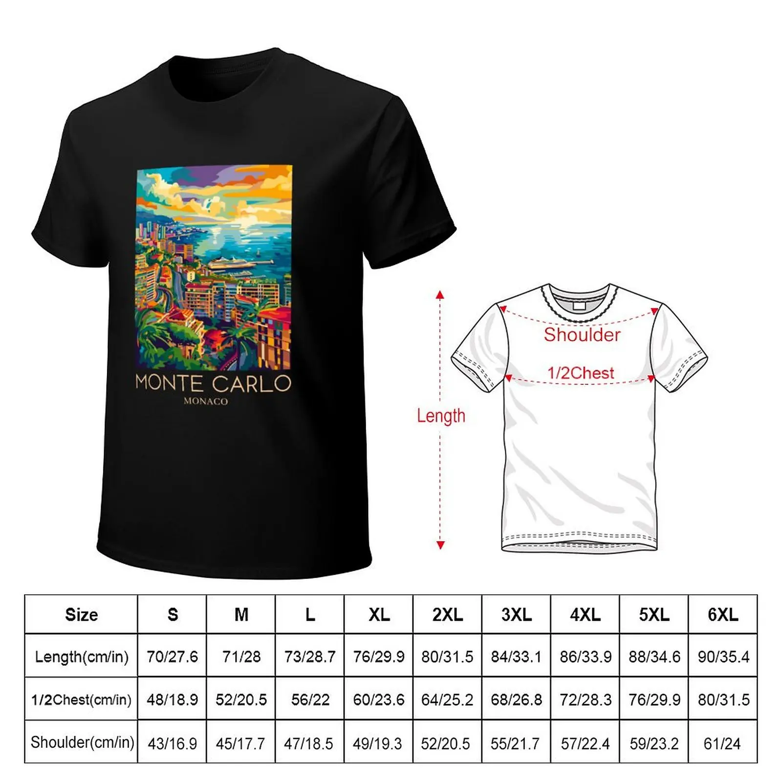 Monte Carlo - Monaco T-Shirt summer tops anime figures rapper graphic tees sublime Men's clothing image 6